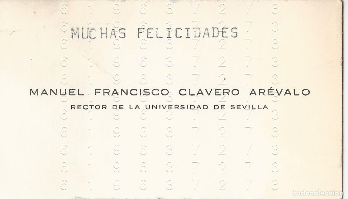 Otros art&iacute;culos de coleccionismo en papel: SEVILLA MANUEL FRANCISCO CLAVERO AREVALO TARJETA DE VISITA B44