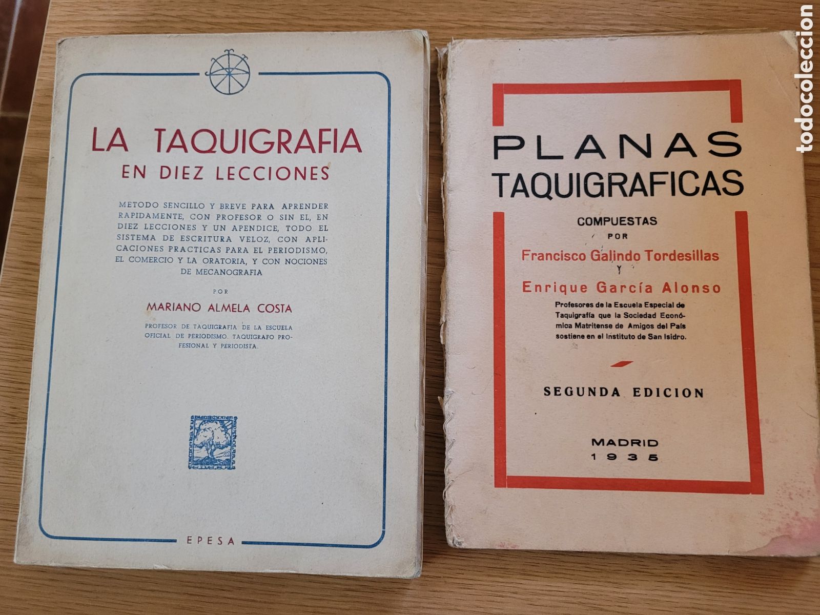 Otros art&iacute;culos de coleccionismo en papel: LA TAQUIGRAFIA EN DIEZ LECCIONES y PLANAS TAQUIGRAFICAS