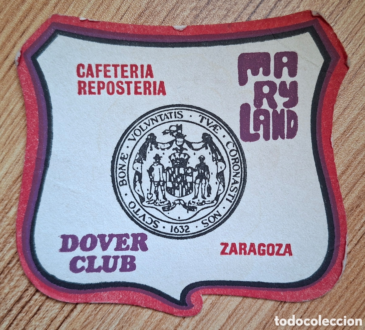 Otros art&iacute;culos de coleccionismo en papel: Posavasos Cafeter&iacute;a Reposter&iacute;a Maryland / Dover Club - Zaragoza