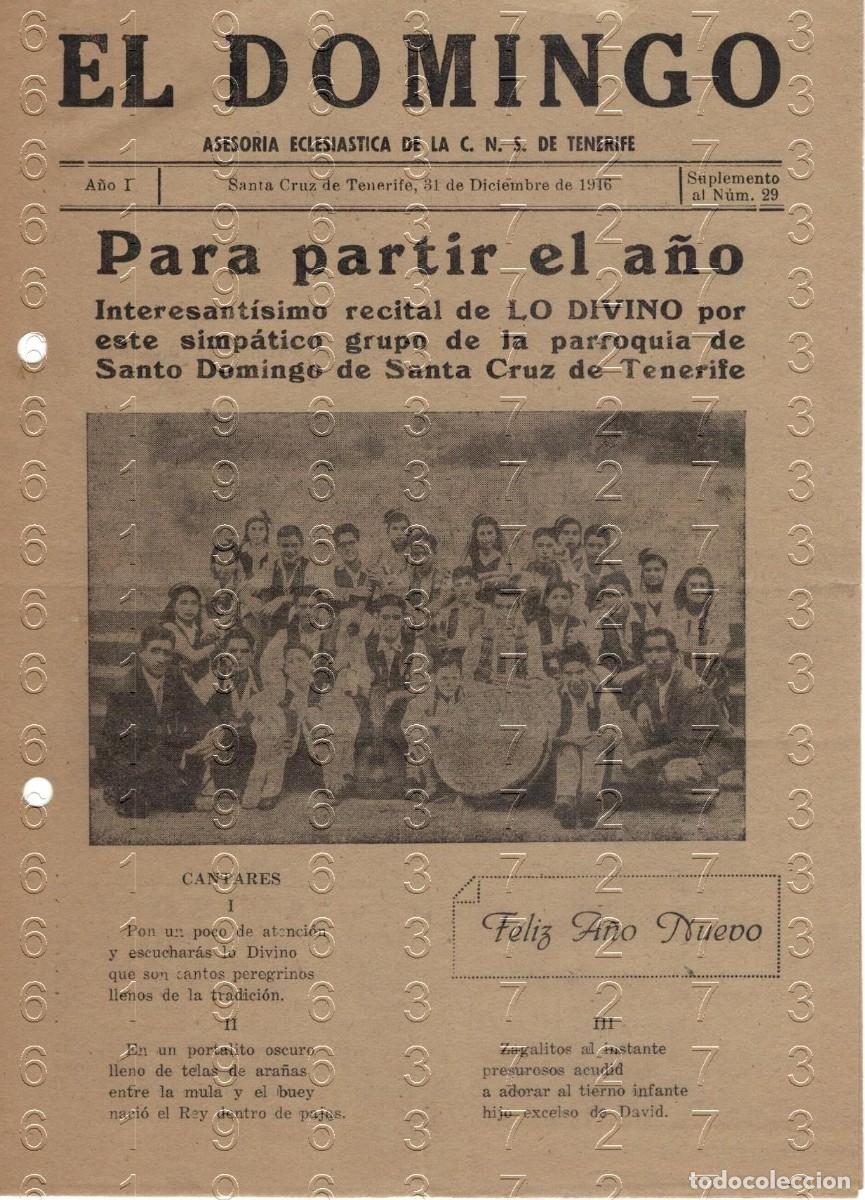 Otros art&iacute;culos de coleccionismo en papel: SANTA CRUZ DE TENERIFE EL DOMINGO 1946 PUBLICACION ECLESIASTICA DIPTICO B41