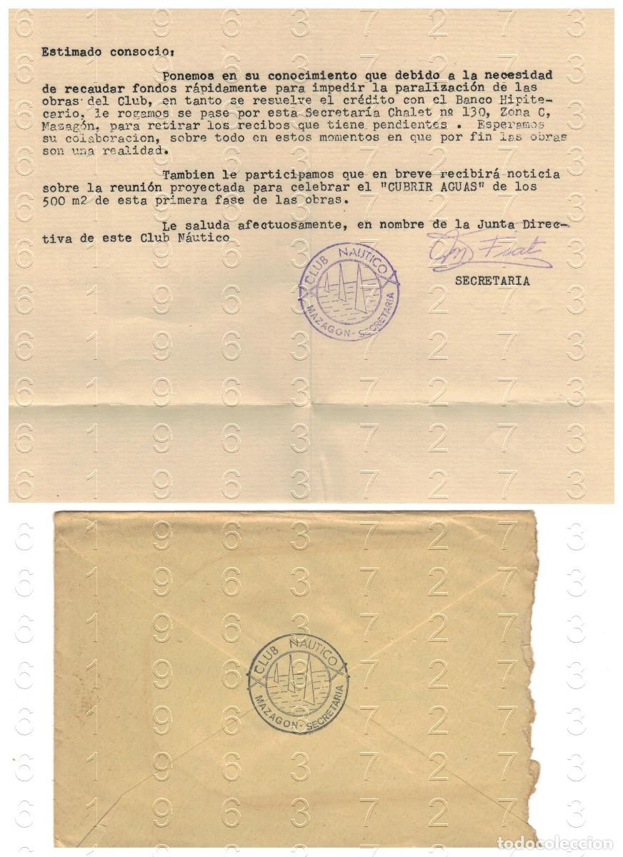 Otros art&iacute;culos de coleccionismo en papel: CLUB NAUTICO MAZAGON HUELVA 1976 3 HOJAS Y UN SOBRE CARTA B41