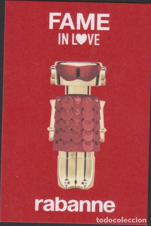 Otros art&iacute;culos de coleccionismo en papel: tarjeta probador perfume RABANNE FAME IN LOVE parfum fragrance fragancia SOY.YO