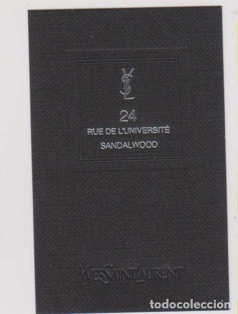Otros art&iacute;culos de coleccionismo en papel: tarjeta probador perfume YVES SAINT LAURENT 24 SANDALWOOD parfum fragrance fragancia SOY.YO