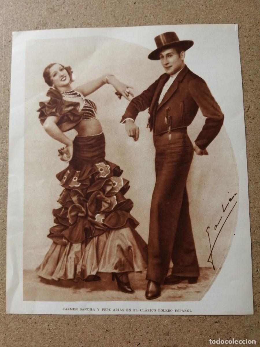 Otros art&iacute;culos de coleccionismo en papel: HOJA DE REVISTA A&Ntilde;OS 50. PAREJA DE BAILAORES FLAMENCOS