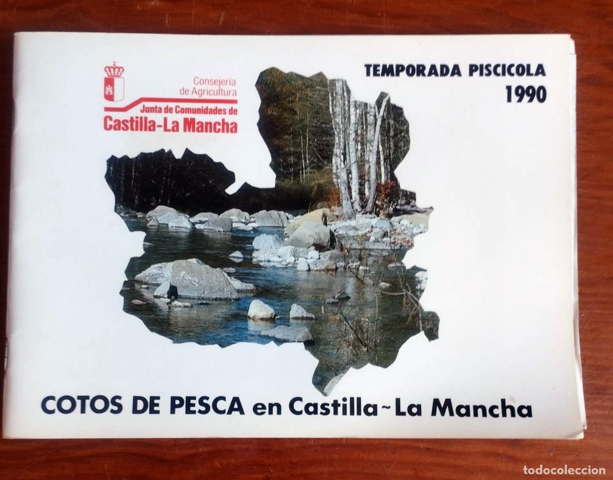 Otros art&iacute;culos de coleccionismo en papel: Folleto Oficial Pesca Castilla-La Mancha 1990 - Con Mapa Desplegable Cotos de pesca