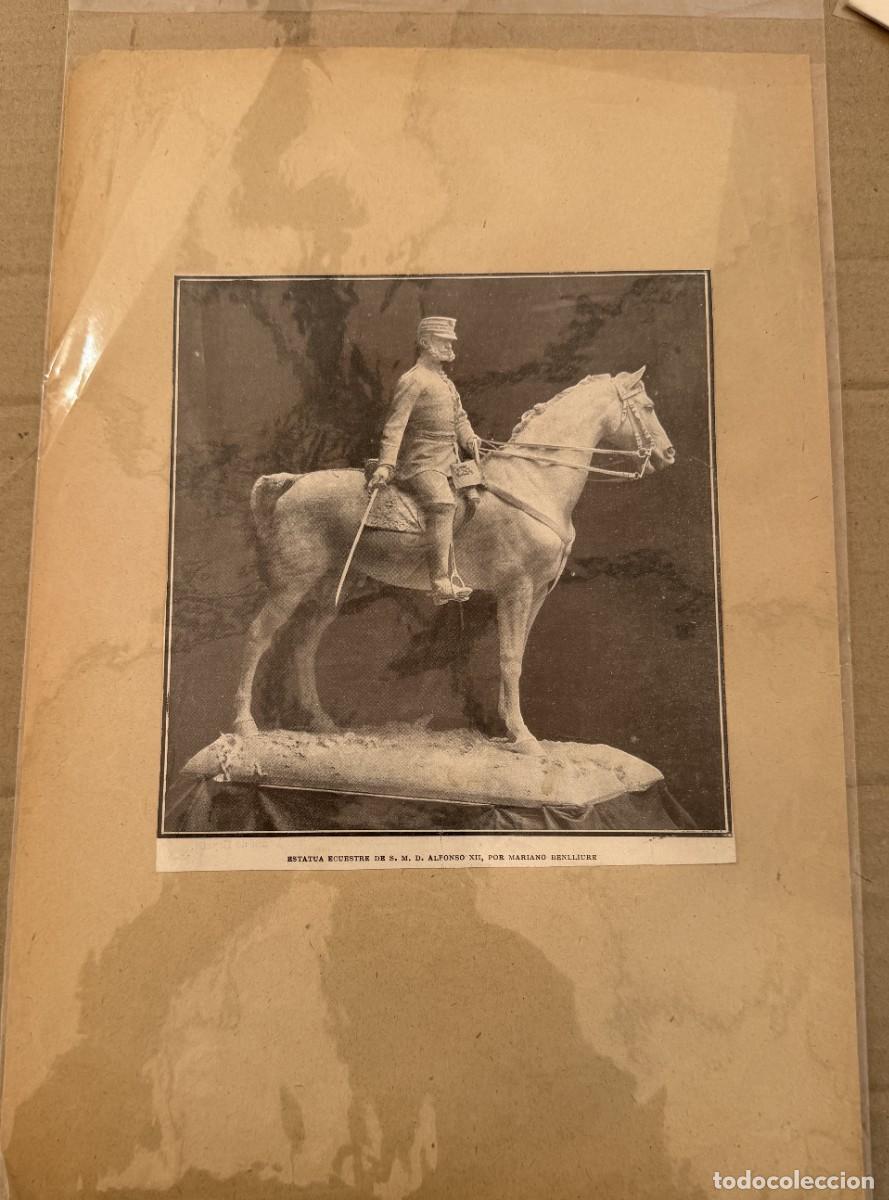 Otros art&iacute;culos de coleccionismo en papel: S1- LA ESTATUA ECUESTRE DE ALFONSO XII POR MARIANO BENLLIURE .HOJA DE REVISTA BLANCO Y NEGRO 1902