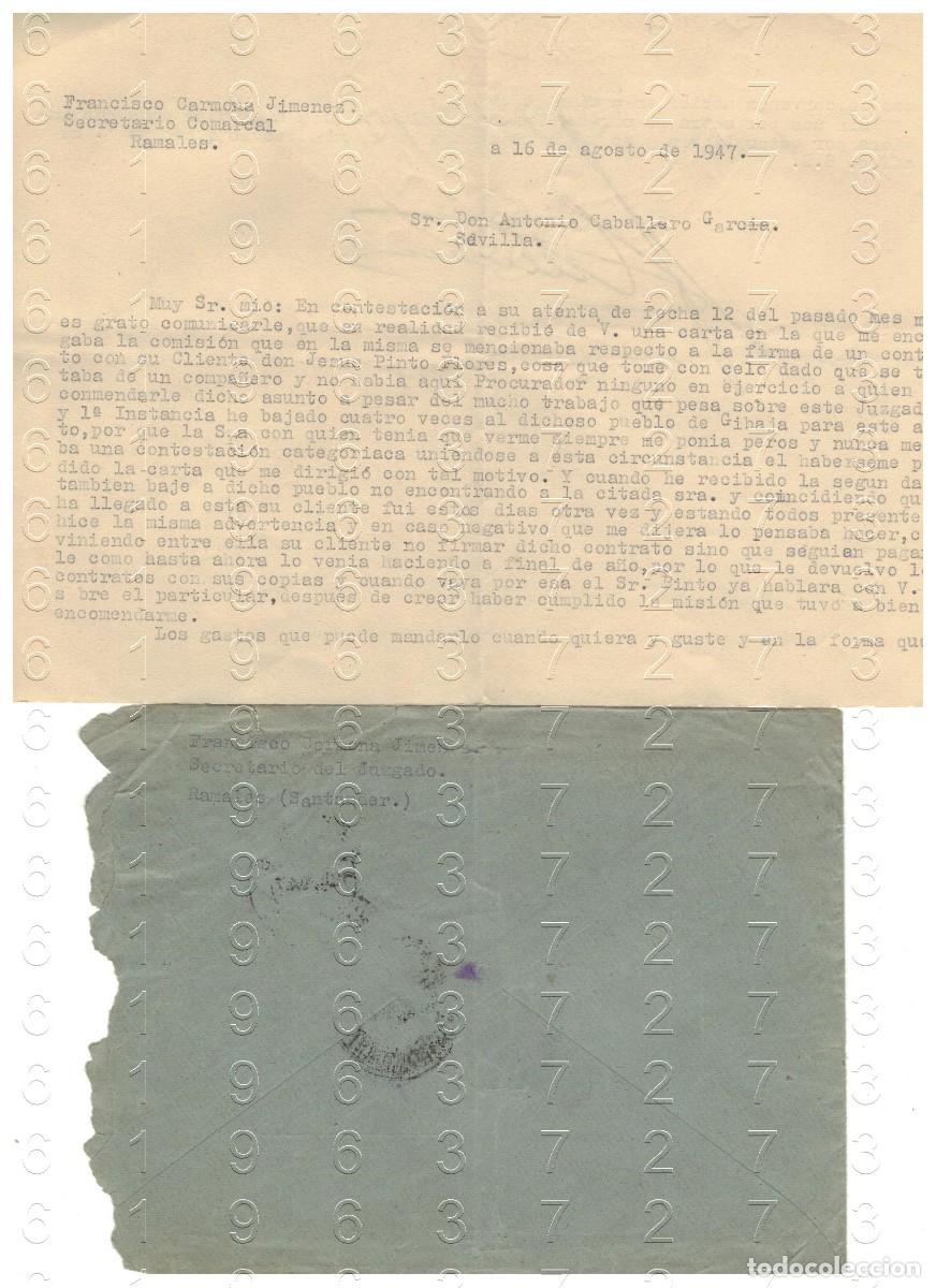 Otros art&iacute;culos de coleccionismo en papel: RAMALES CANTABRIA CARTA A SEVILLA 1947 B45