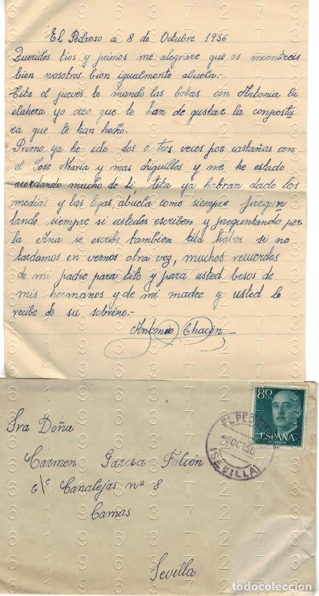Otros art&iacute;culos de coleccionismo en papel: EL PEDROSO SEVILLA CARTA A SEVILLA 1956 B45