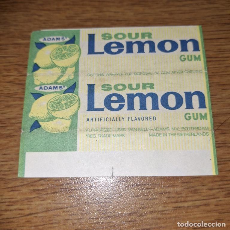 Otros art&iacute;culos de coleccionismo en papel: Envoltura de chicle ADAMS SOUR Lemon 1970s Holanda