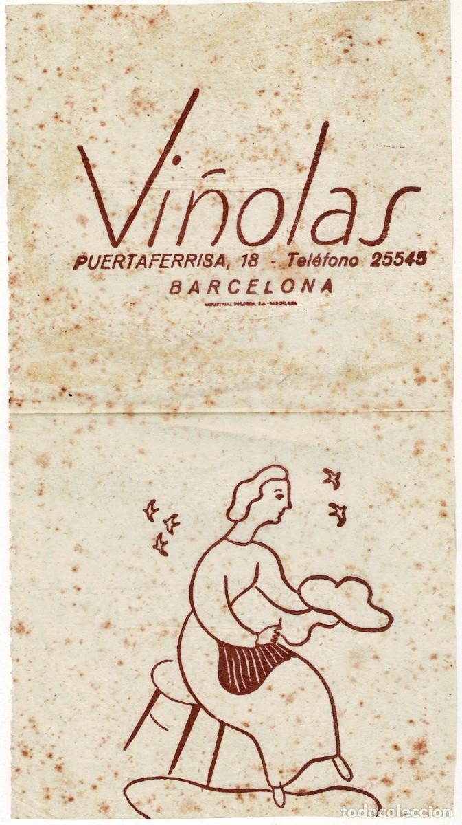 Otros art&iacute;culos de coleccionismo en papel: Antigua Envuelta de VI&Ntilde;OLAS Puertaferrisa, 18 Tel. n&ordm; 25545 de BARCELONA VER