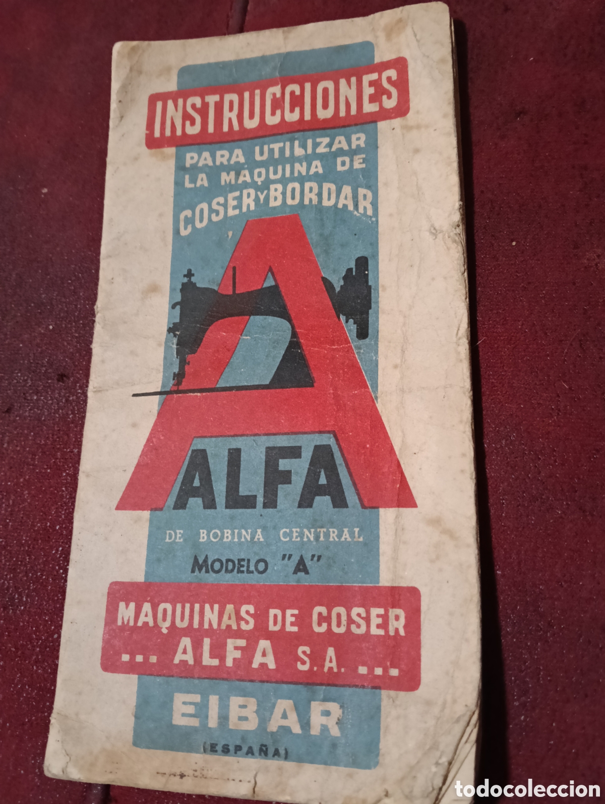 Otros art&iacute;culos de coleccionismo en papel: Instrucciones m&aacute;quina coser Alfa modelo A