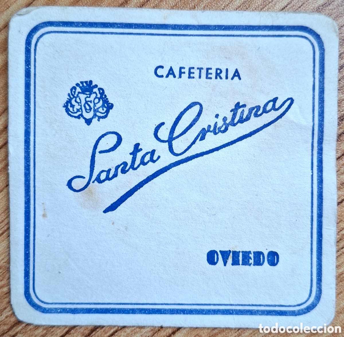 Otros art&iacute;culos de coleccionismo en papel: Posavasos Cafeter&iacute;a Santa Cristina - Oviedo (Asturias)