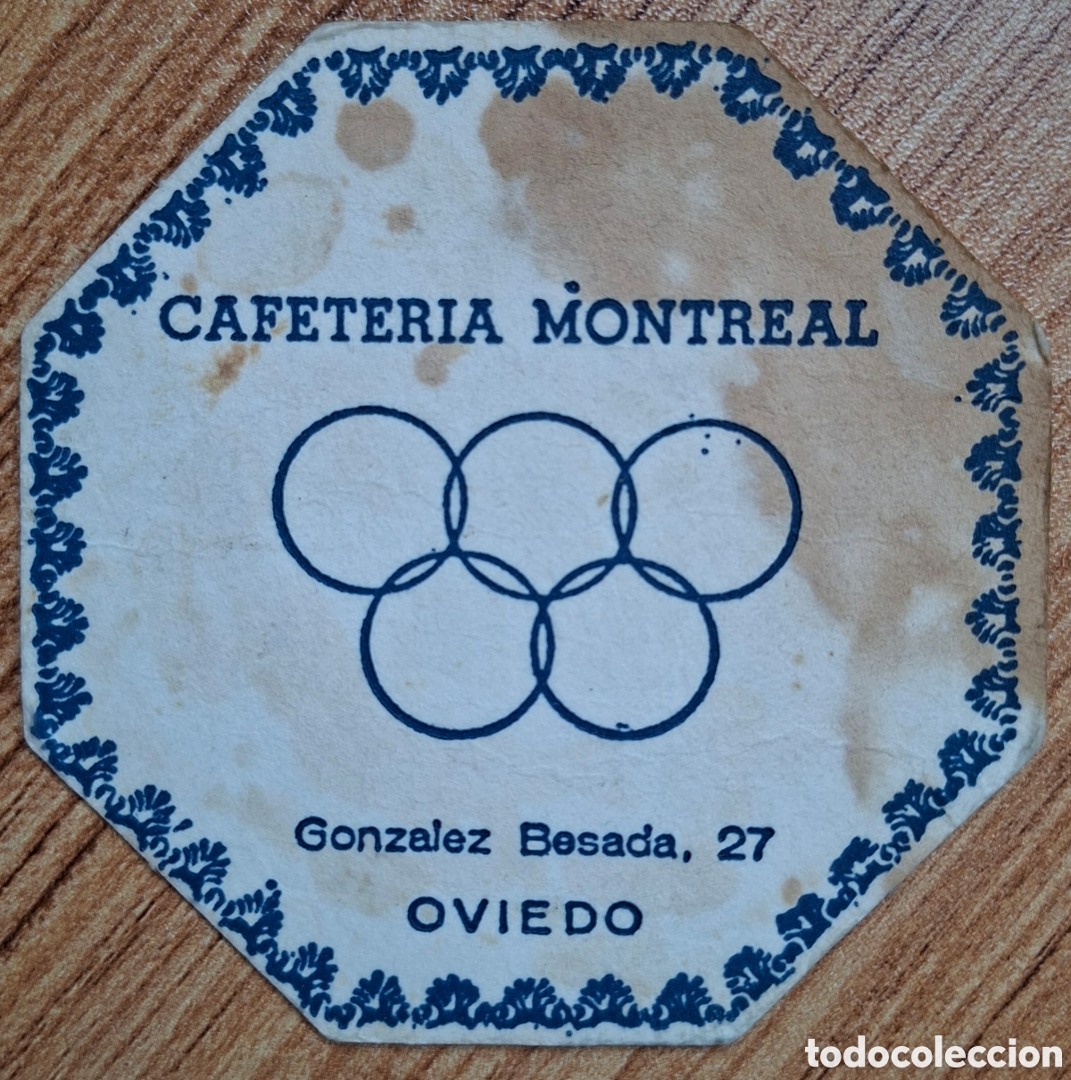 Otros art&iacute;culos de coleccionismo en papel: Posavasos Cafeter&iacute;a Montreal - oct&oacute;gono - Oviedo (Asturias)