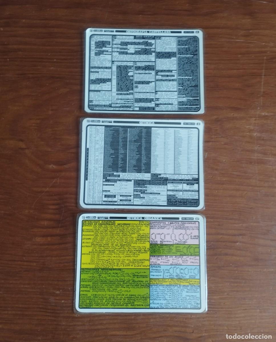 Otros art&iacute;culos de coleccionismo en papel: Lote 3 Fichas Plastificadas Distein - Qu&iacute;mica y Ortograf&iacute;a (A&ntilde;os 1970 y 1988)