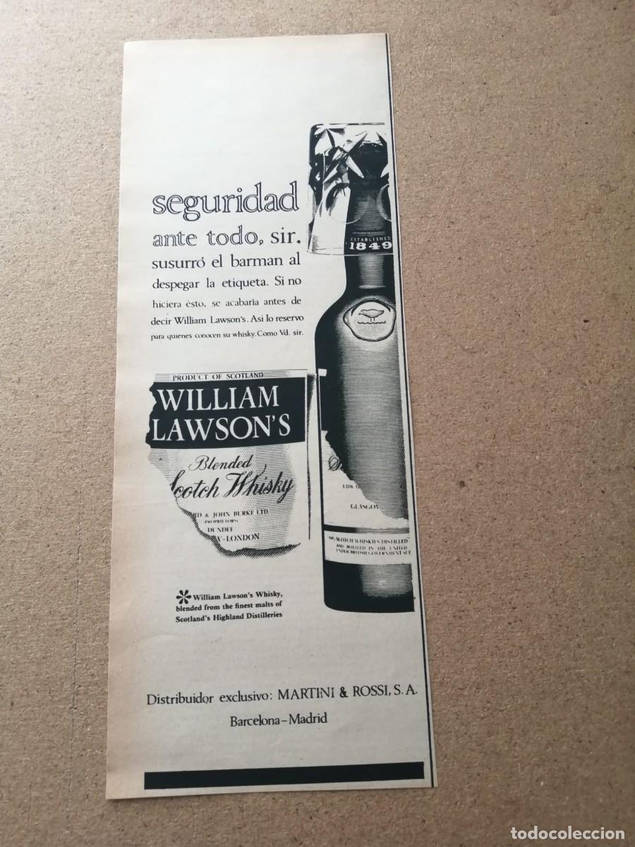 Otros art&iacute;culos de coleccionismo en papel: ANUNCIO. WILLIAM LAWSON'S SCOTCH WHISKY