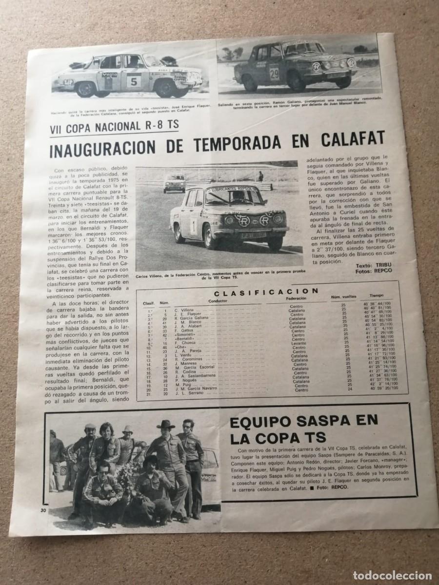 Otros art&iacute;culos de coleccionismo en papel: REPORTAJE. VII COPA NACIONAL R 8 TS, INAUGURACION DE TEMPORADA EN CALAFAT