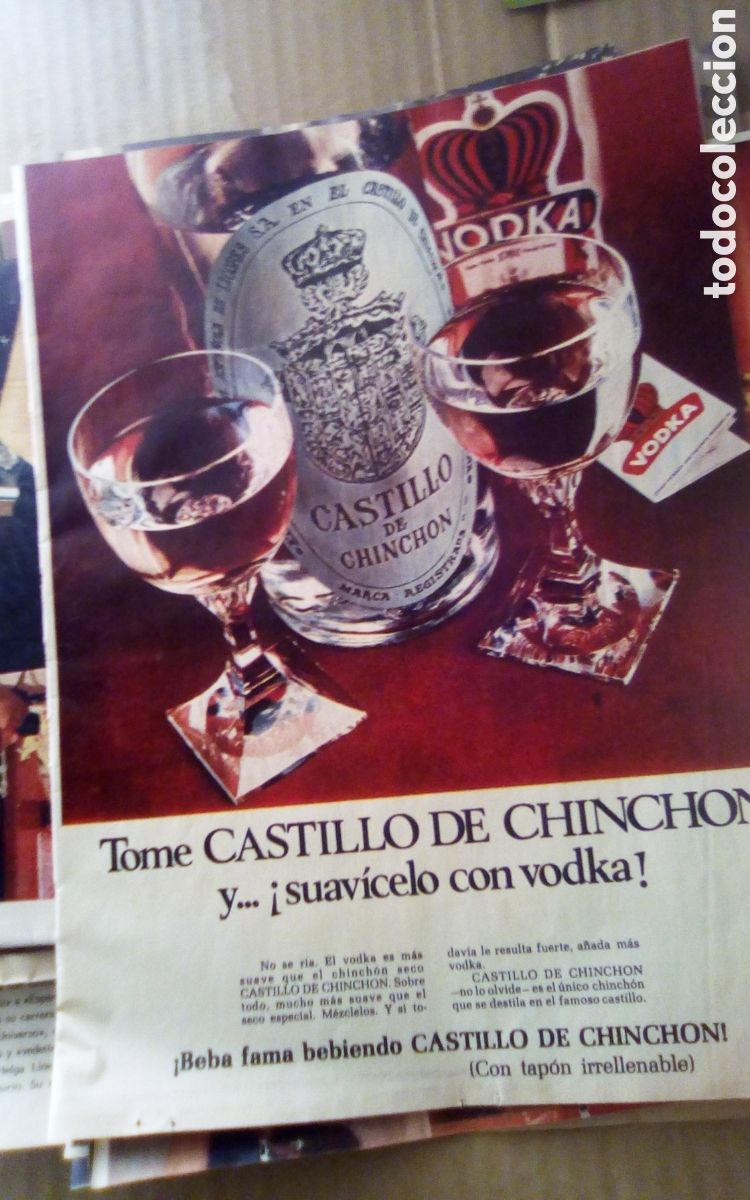 Otros art&iacute;culos de coleccionismo en papel: Publicidad anis seco Castillo de Chinch&oacute;n. Hoja Los domingos de ABC. 08-11-1970.