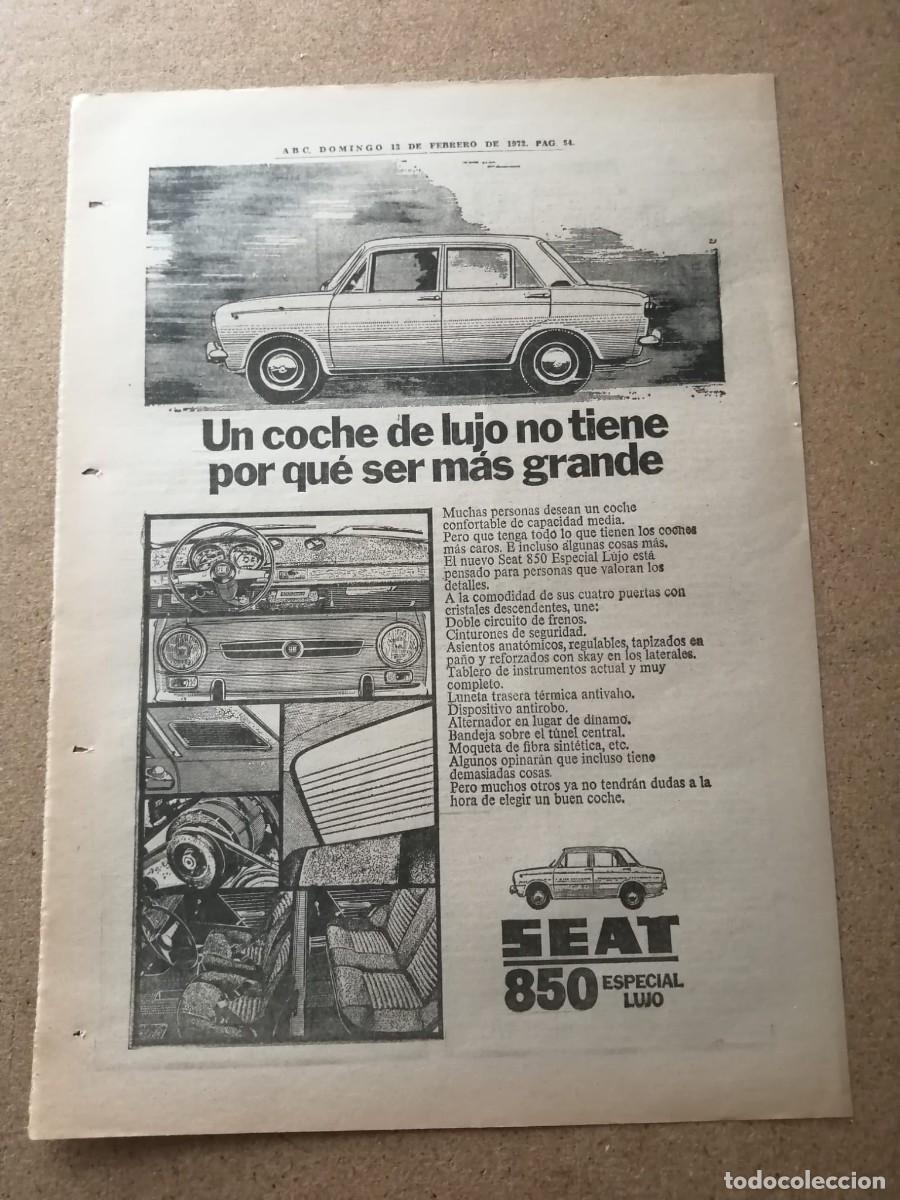 Otros art&iacute;culos de coleccionismo en papel: ANUNCIO. SEAT 850...
