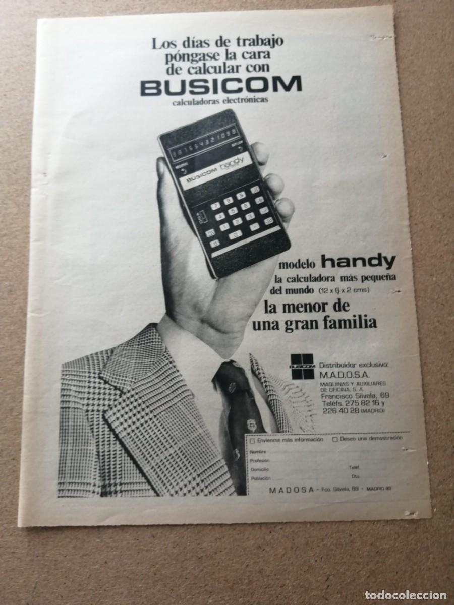 Collectionnisme Papier divers: ANUNCIO. CALCULADORA BUSICOM