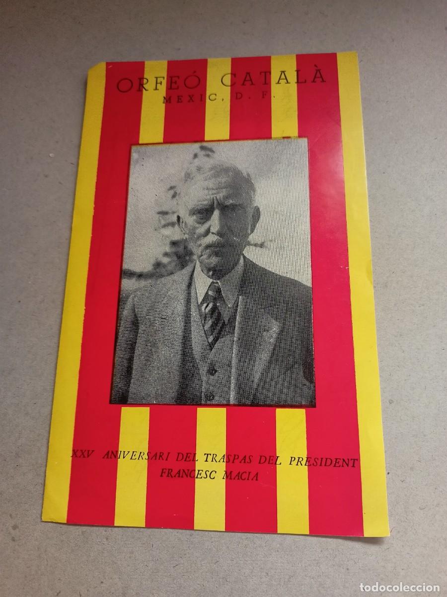 Otros art&iacute;culos de coleccionismo en papel: INVITAC. A L'ACTA EN MEMORIA DEL SENYOR FRANCESC MACI&Agrave; I LLUSS&Agrave; &rdquo;ORFEO CATALA DE MEXIC&rdquo;