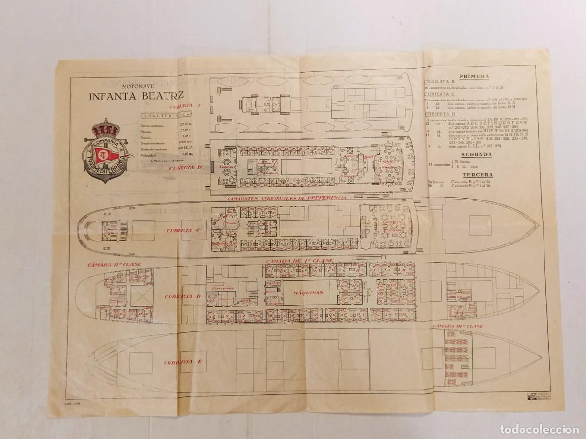 Otros art&iacute;culos de coleccionismo en papel: BARCO MOTONAVE INFANTA BEATRIZ - COMPA&Ntilde;IA TRASMEDITERRANEA - PLANO - VER FOTOS