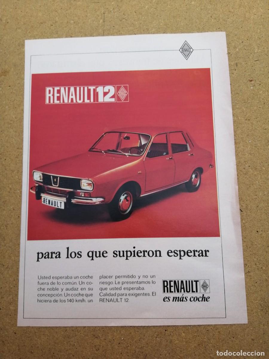 Otros art&iacute;culos de coleccionismo en papel: ANUNCIO. RENAULT 12.