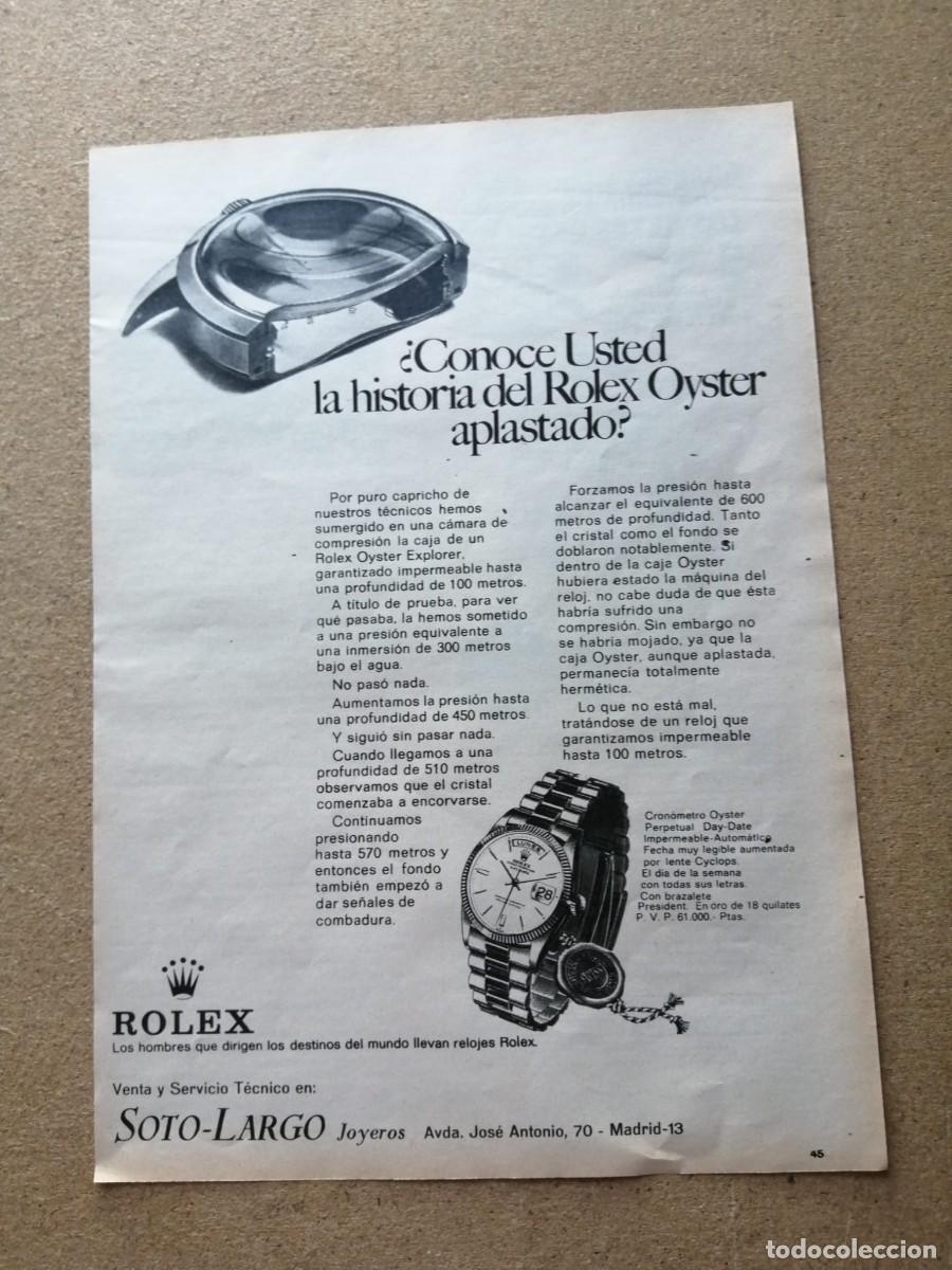 Otros art&iacute;culos de coleccionismo en papel: ANUNCIO. ROLEX......
