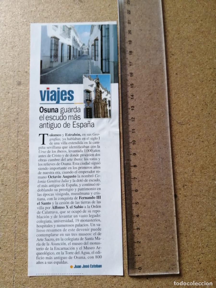 Otros art&iacute;culos de coleccionismo en papel: ARTICULO REVISTA. OSUNA GUARDA EL ESCUDO MAS ANTIGUO DE ESPA&Ntilde;A