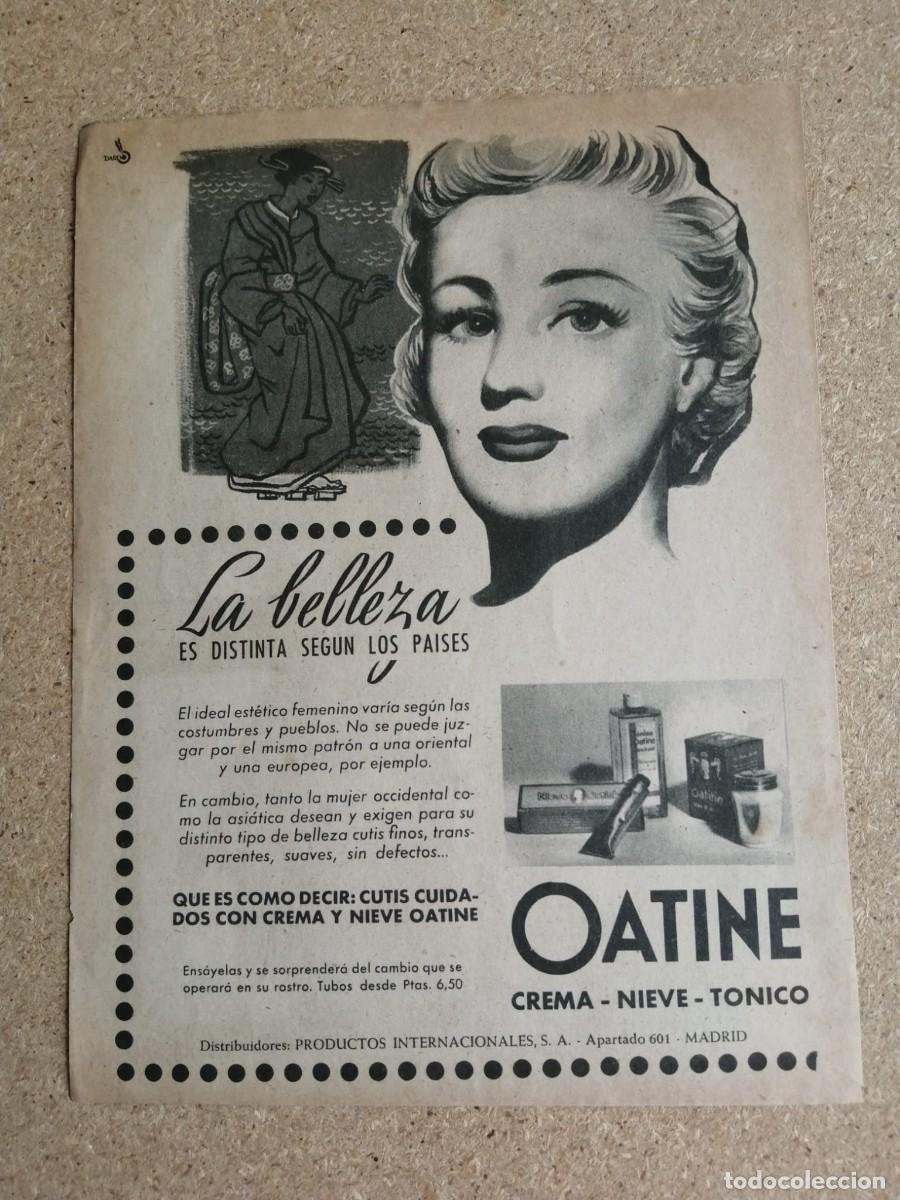 Otros art&iacute;culos de coleccionismo en papel: ANUNCIO. CREMA, NIEVE, TONICO OATINE