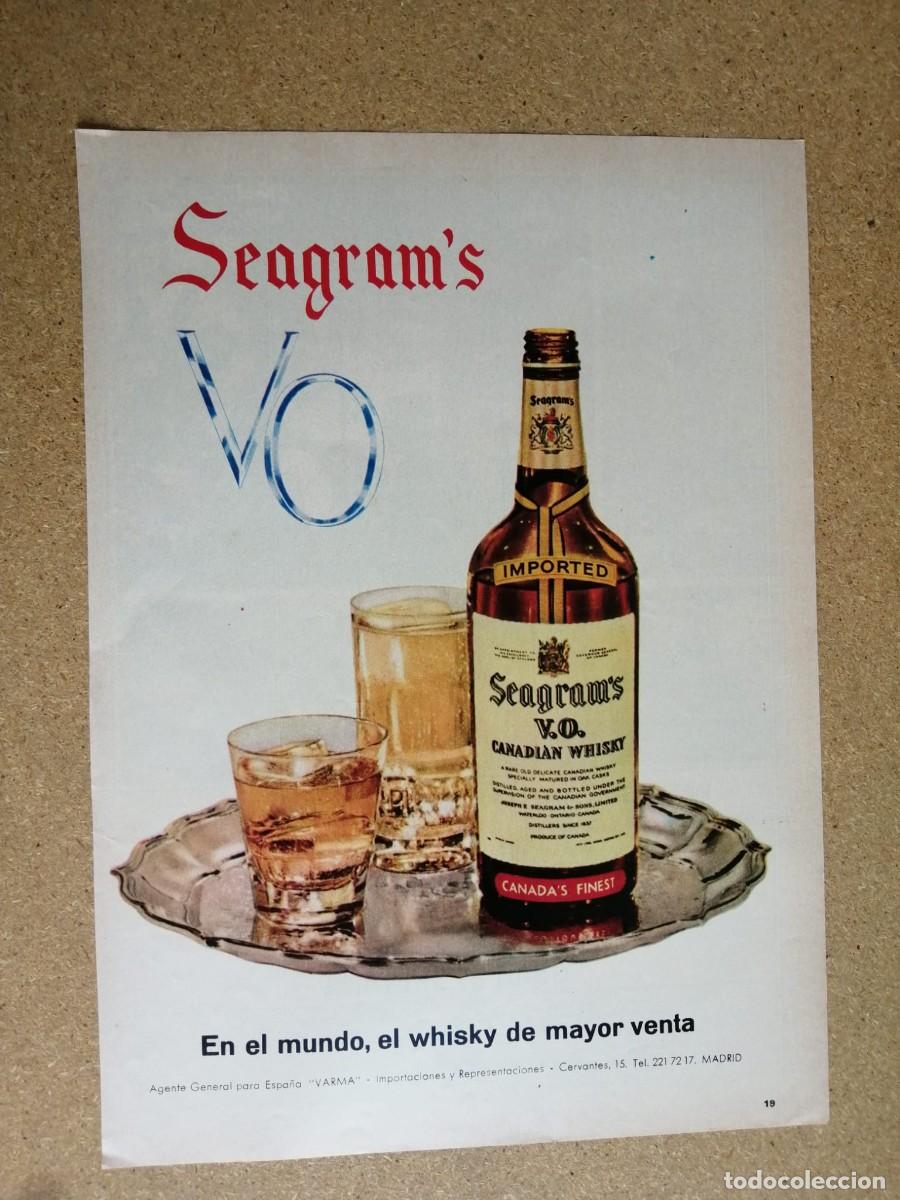 Otros art&iacute;culos de coleccionismo en papel: ANUNCIO. WHISKY SEAGRAM'S