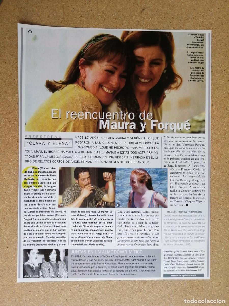 Otros art&iacute;culos de coleccionismo en papel: CRITICA CINEMATOGRAFICA. CLARA Y ELENA, DE MANUEL IBORRA