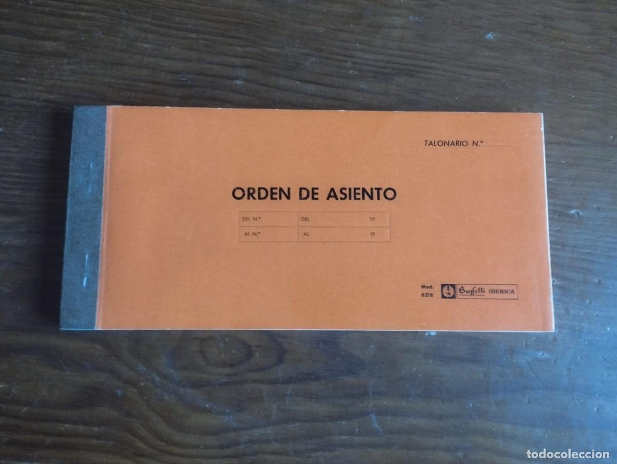 Otros art&iacute;culos de coleccionismo en papel: Antiguo Talonario Orden de Asiento - Buffetti Ib&eacute;rica (Mod. 6218)