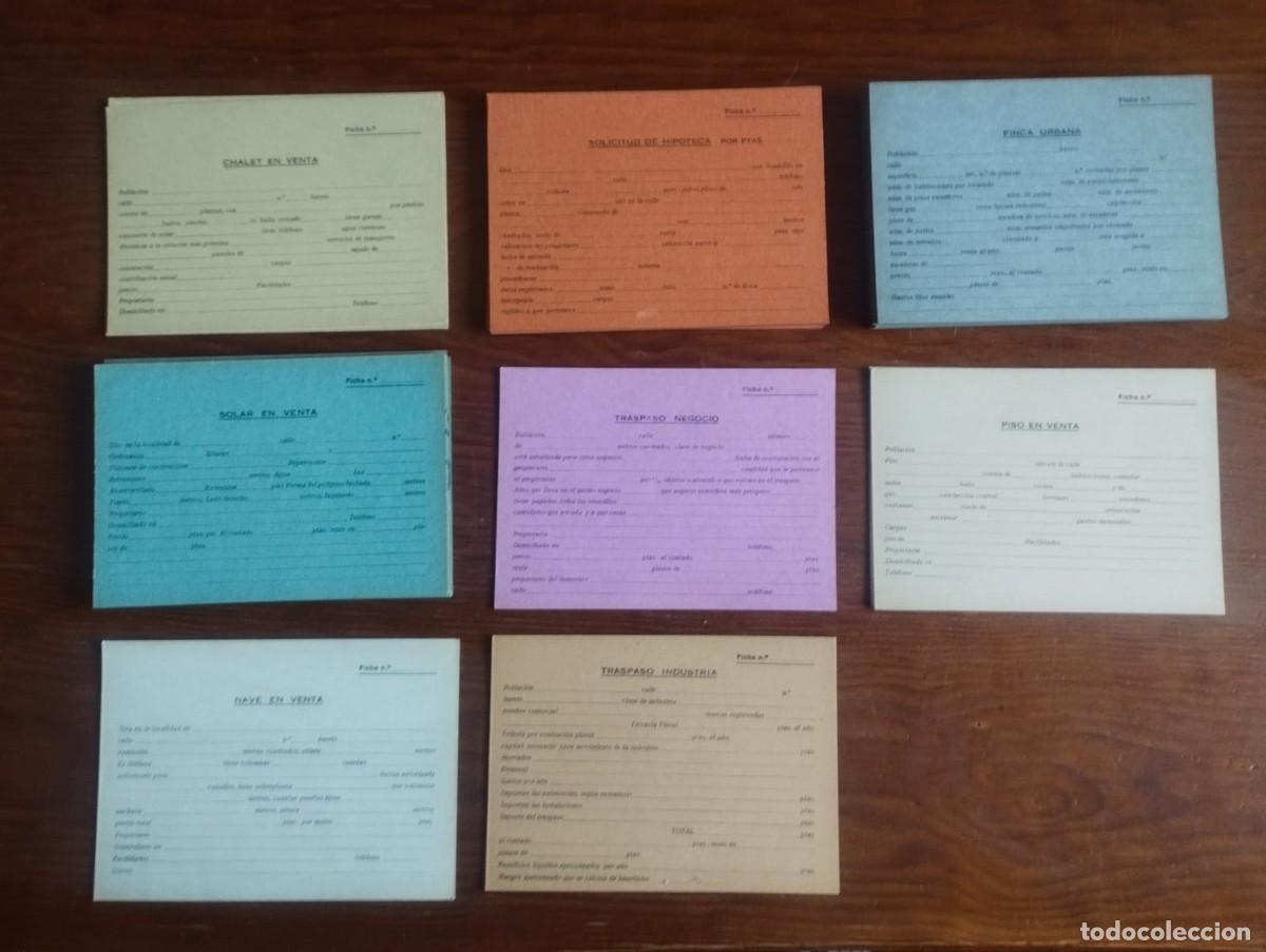 Otros art&iacute;culos de coleccionismo en papel: Lote de m&aacute;s de 100 fichas de Gesti&oacute;n Inmobiliaria Vintage