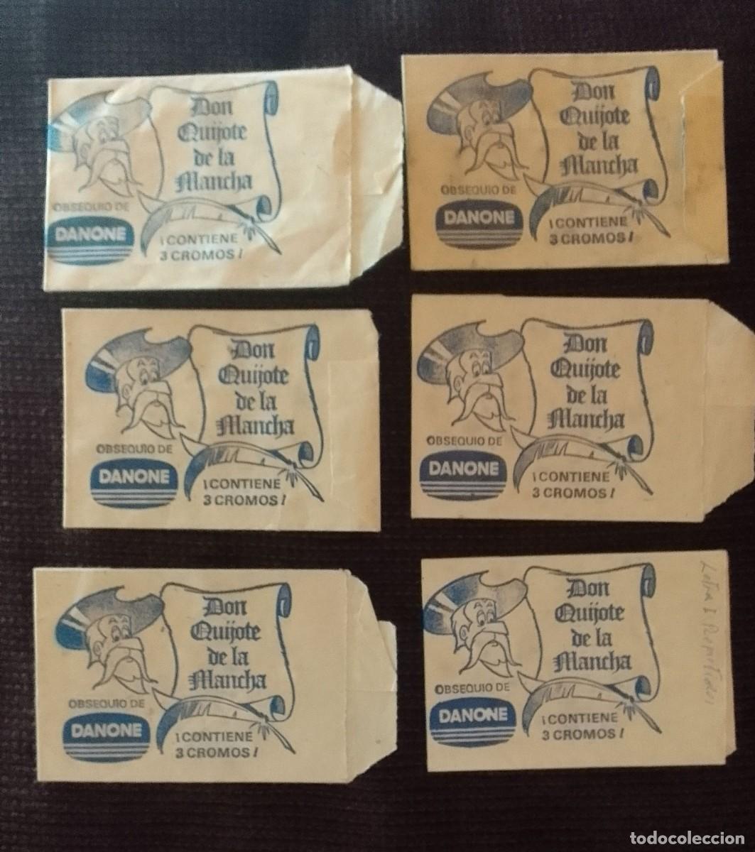 Otros art&iacute;culos de coleccionismo en papel: LOTE 6 SOBRES VACIOS CROMOS DON QUIJOTE DE LA MANCHA. DANONE.