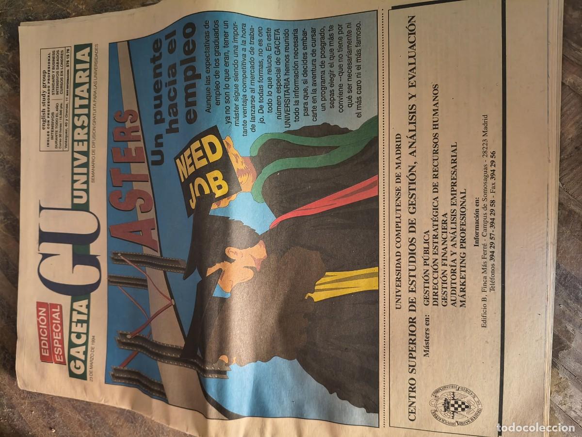 Otros art&iacute;culos de coleccionismo en papel: Peri&oacute;dico Universitario Gaceta a&ntilde;os 90.