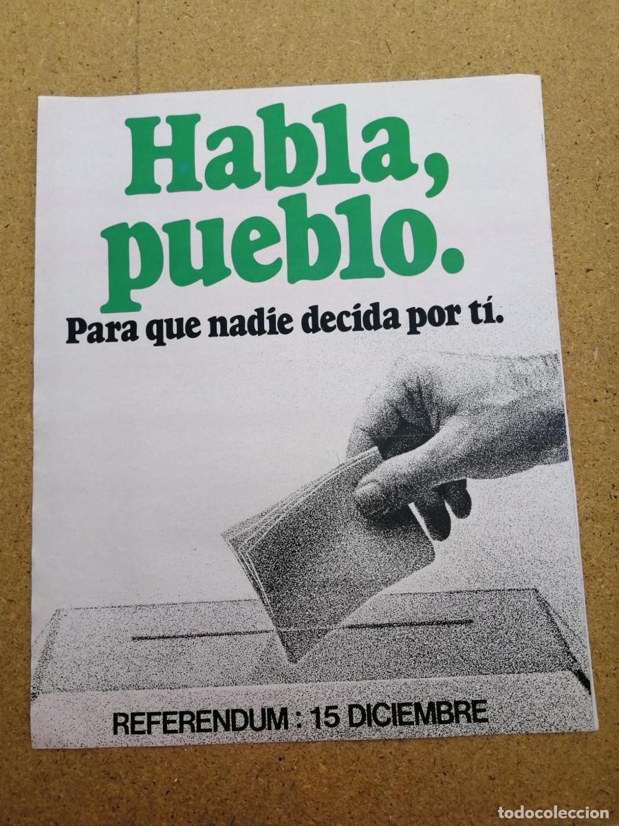 Otros art&iacute;culos de coleccionismo en papel: ANUNCIO. REFERENDUM 1976, HABLA PUEBLO