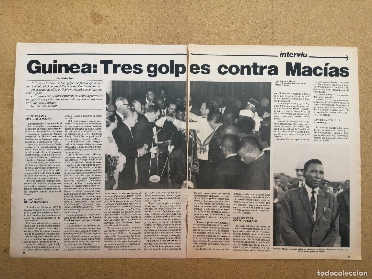 Otros art&iacute;culos de coleccionismo en papel: REPORTAJE. GUINEA, TRES GOLPES CONTRA MACIAS