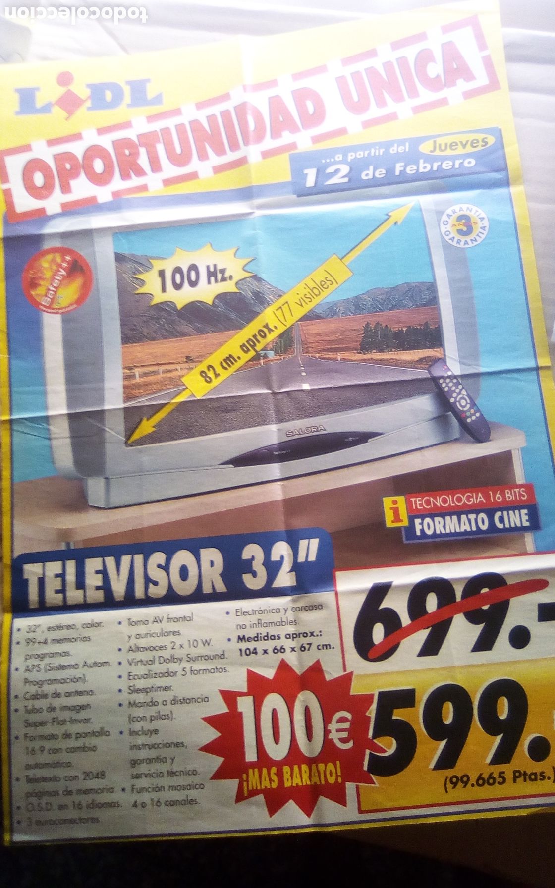 Otros art&iacute;culos de coleccionismo en papel: Folleto publicidad LIDL, a&ntilde;o 2002. TV Salora 32&rdquo;. C&aacute;mara digital Aiptek DV 3300.