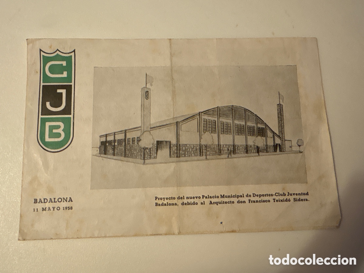 Otros art&iacute;culos de coleccionismo en papel: PROGRAMA DE MANO CLUB JOVENTUT BADALONA 1958 PROYECTO PALACIO MUNICIPAL BALONCESTO REAL MADRID