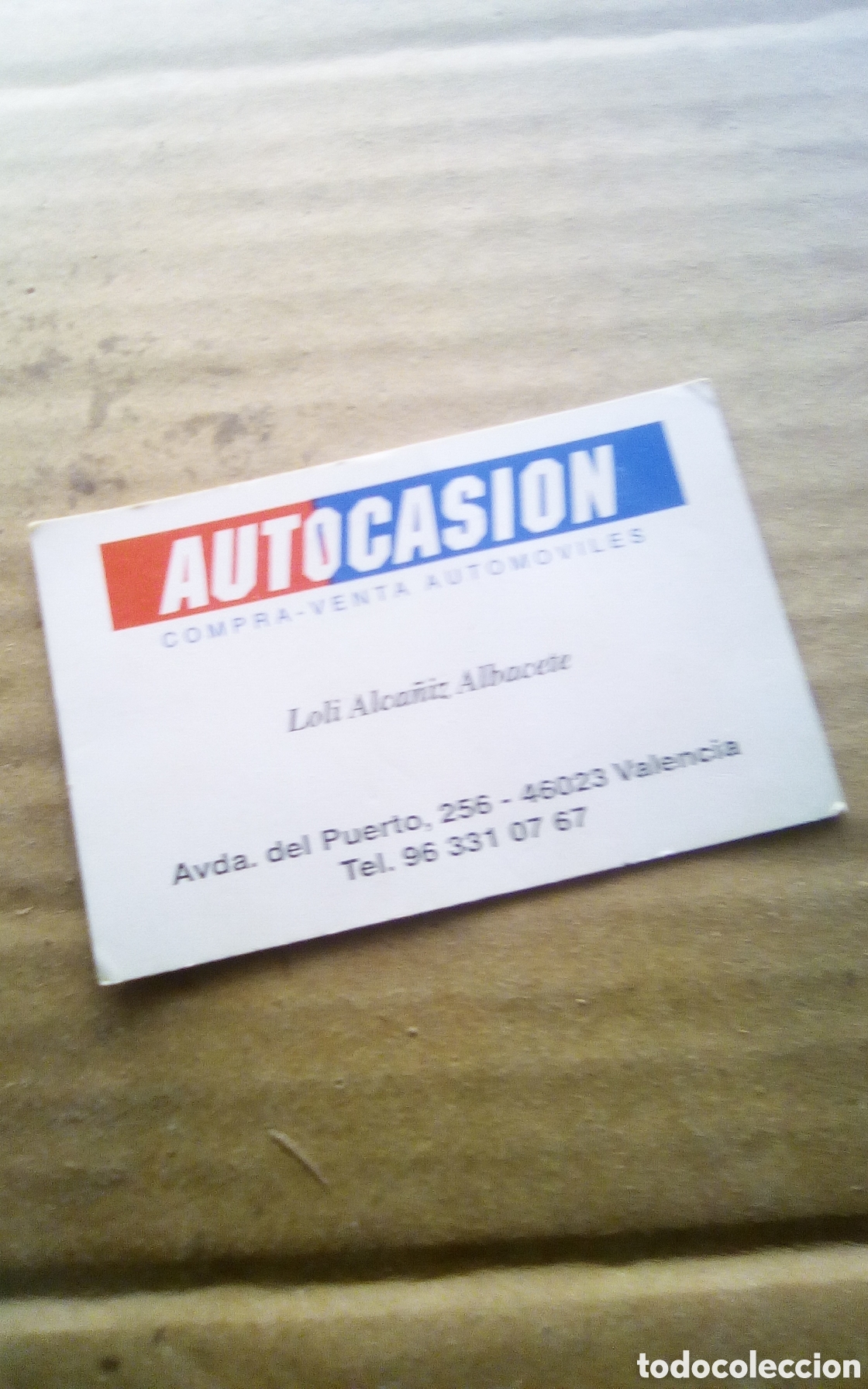Otros art&iacute;culos de coleccionismo en papel: Tarjeta visita Autocasion Valencia. Nombre de la comercial encargada. N&uacute;mero tel&eacute;fono detr&aacute;s.