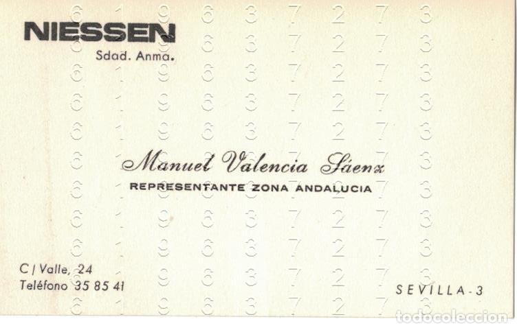 Otros art&iacute;culos de coleccionismo en papel: NIESSEN RENTERIA TARJETA DE VIDITA DE REPRESENTANTE ZONA ANDALUCIA LG7