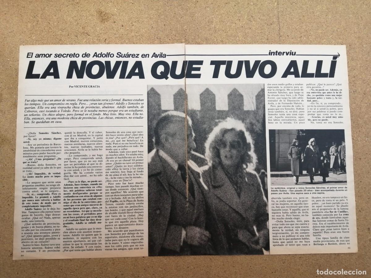 Otros art&iacute;culos de coleccionismo en papel: REPORTAJE. LA NOVIA QUE TUVO ADOLFO SUAREZ EN AVILA