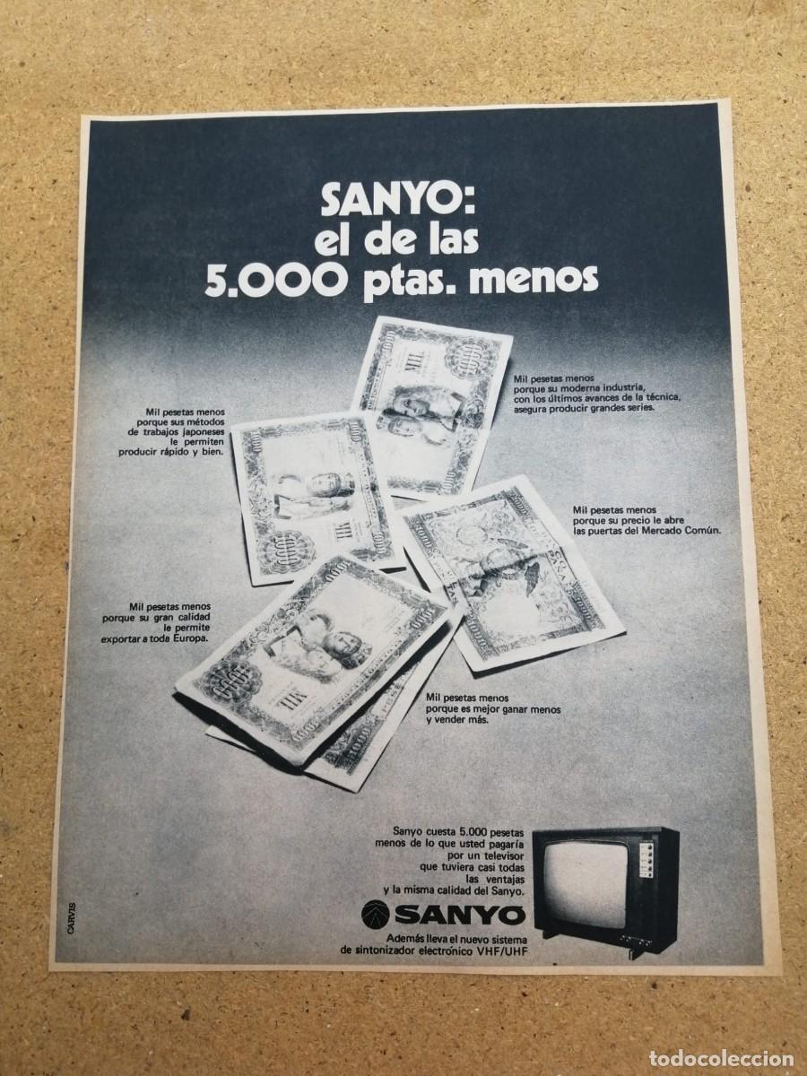 Otros art&iacute;culos de coleccionismo en papel: ANUNCIO. TELEVISORES SANYO
