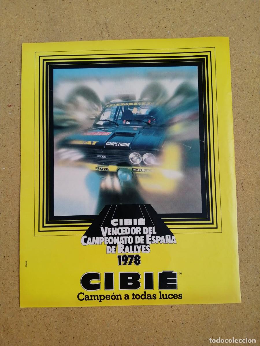 Otros art&iacute;culos de coleccionismo en papel: ANUNCIO. CIBIE, VENCEDOR DEL CAMPEONATO DE ESPA&Ntilde;A DE RALLYES 1978