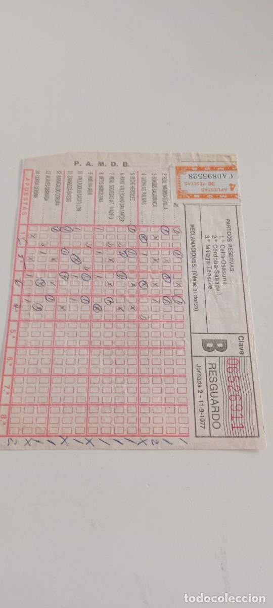 Otros art&iacute;culos de coleccionismo en papel: RESGUARDO QUINIELA 1977 EL DE FOTO C-AB9