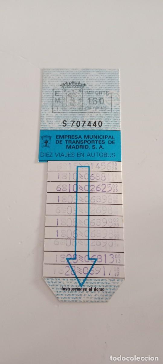 Otros art&iacute;culos de coleccionismo en papel: TICKET TRANSPORTE DE MADRID EL DE FOTO C-AB9