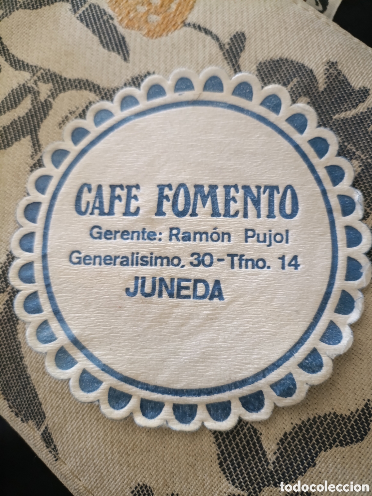 Otros art&iacute;culos de coleccionismo en papel: Caf&eacute; Fomento juneda [ Posa Vasos A&ntilde;os 50-60 ]