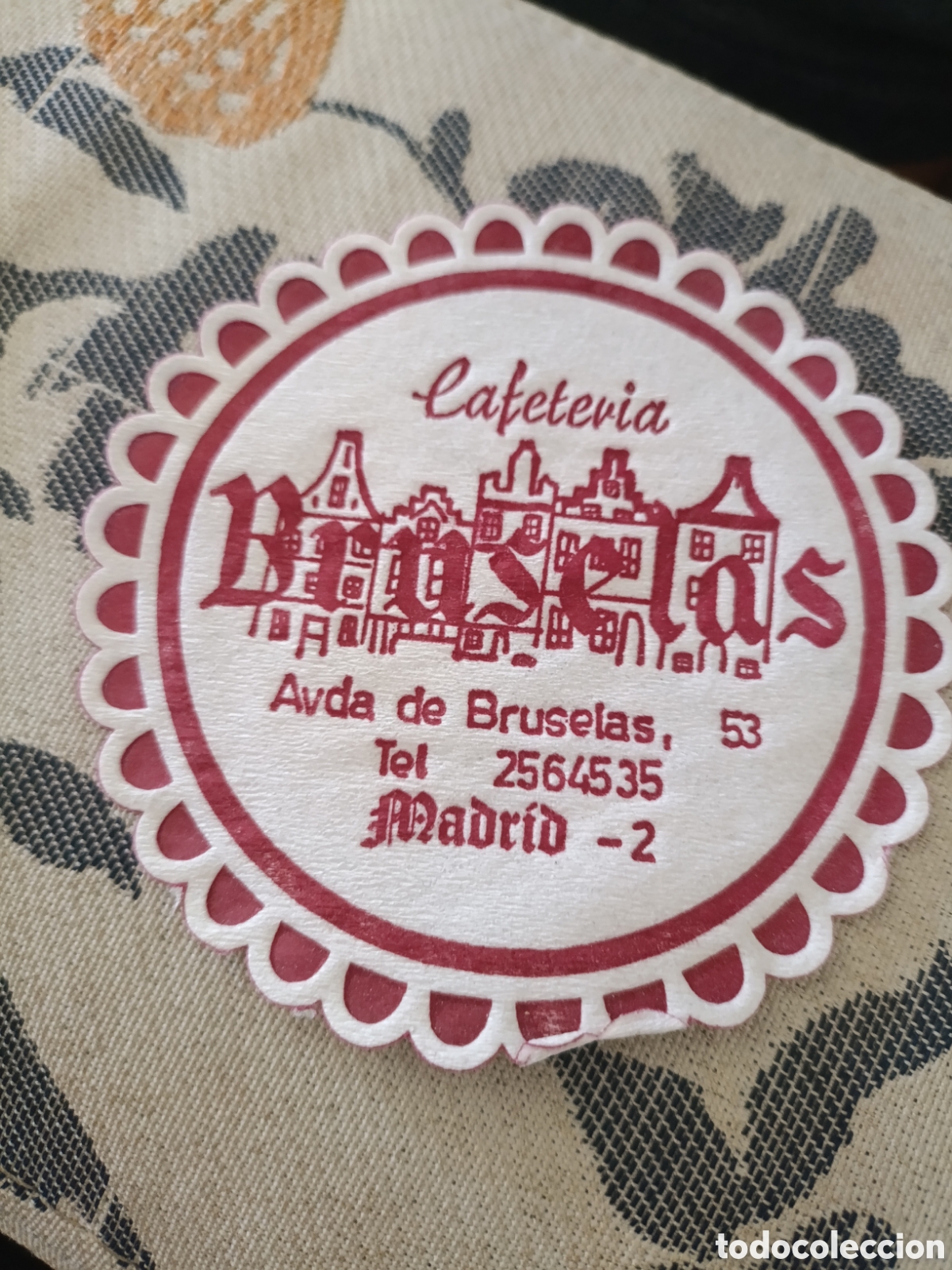 Otros art&iacute;culos de coleccionismo en papel: CAFETERIA AVENIDA DE BRUSELAS MADRID [ Posa Vasos A&ntilde;os 50-60 ]