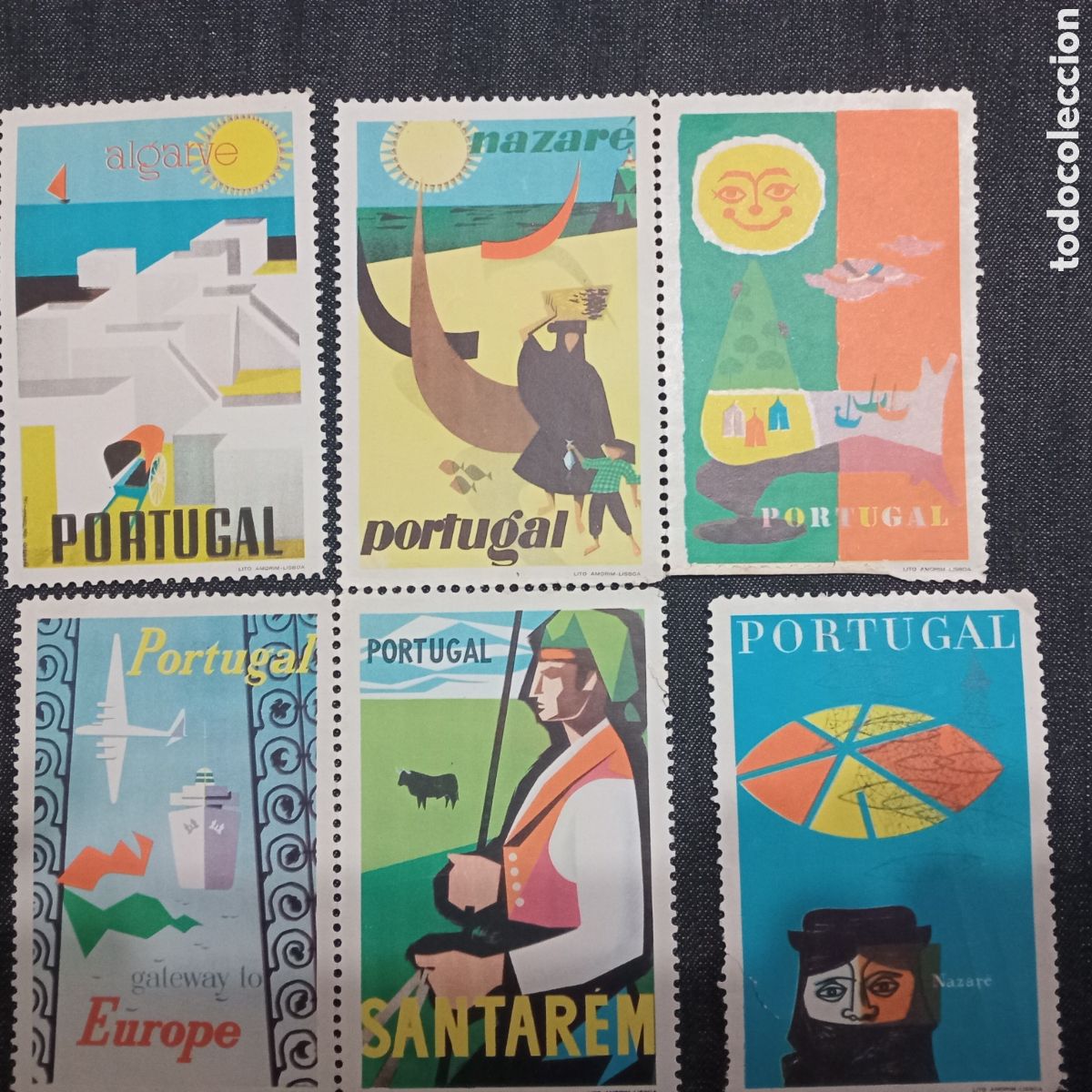 Altri oggetti di carta: 6 ETIQUETAS ANTIGUAS PUBLICIDAD HOTELES DE PORTUGAL