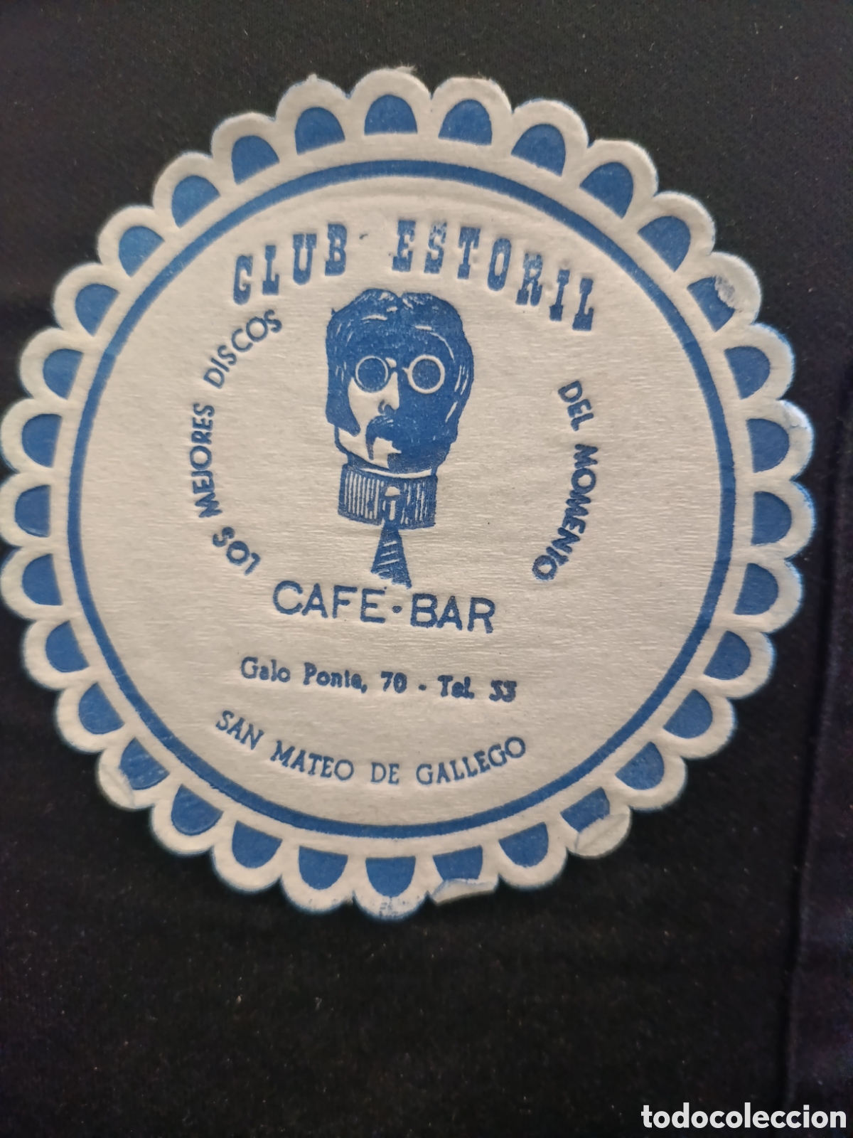 Otros art&iacute;culos de coleccionismo en papel: Club Estoril Cafe-Bar San Mateo de Gallego [ Posa Vasos a&ntilde;os 50-60 ]